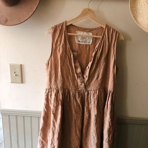 Not Perfect Linen Mama Dress Knee length